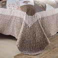 thumbnail image 6 of Nordmiex 3-Piece Microfiber Quilt Sets Floral Patchwork Bedspreads Reversible Coverlet Sets (King, Coffee), 6 of 7