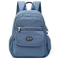 thumbnail image 2 of BadPiggies Nylon Backpack for Women & Men, Waterproof Small Daypack Purse Multi-Pockets Versatile Travel Bag - Blue, 2 of 10