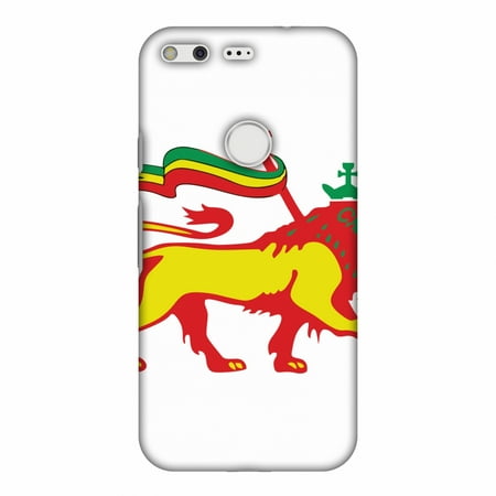 Back On The Case Google Pixel XL Case, Premium Handcrafted Printed Designer Hard Snap on Shell Case Back Cover for Google Pixel XL - Lion of Judah- Ethiopia flag ()