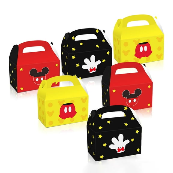 12pcs Gift Boxes Birthday Party Gift Boxes Wedding Supplies Mickey Minnie Candy Goodie Boxes Party Favor Boxes Perfect for Celebrations and Special Events