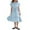 Blue, variant on Krdevn Children Short Sleeved Solid Color Princess Dress Lace Semi Formal Dress,8-9 Years