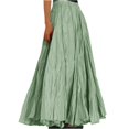 thumbnail image 3 of NANAIQ Maxi Skirts for Women 2025 - Long Flowy Pleated Pure Color Skirt, Casual Soft Casual Beach Skirt, Spring Summer Trendy Skirts for Women Daily Wear Green XL, 3 of 9