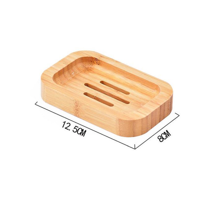 Jabonera de bambú de madera Natural para baño, accesorios de almacenamiento de cocina, 1 ud.