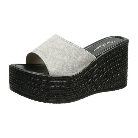 

Women s Wedge Muffin Peep Toe Slippers Women s Platform High Heels