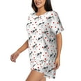 thumbnail image 3 of Womens Pajama Sets With Pocket, Boston Terrier dog hearts cute Lounge Sets Short Sleeve Sleepwear PJ Sets for Women, 3 of 6