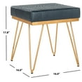 thumbnail image 4 of SAFAVIEH Jenine Faux Ostrich Square Bench, Navy/Gold, 4 of 5