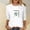 White, variant on HCYSFG Women Casual Shirt 3/4 Sleeve Crew Neck Mahjong Graphic Print Slim Fit Daily Wear Summer Breathable Soft Tee Comfort Unique Classic Top