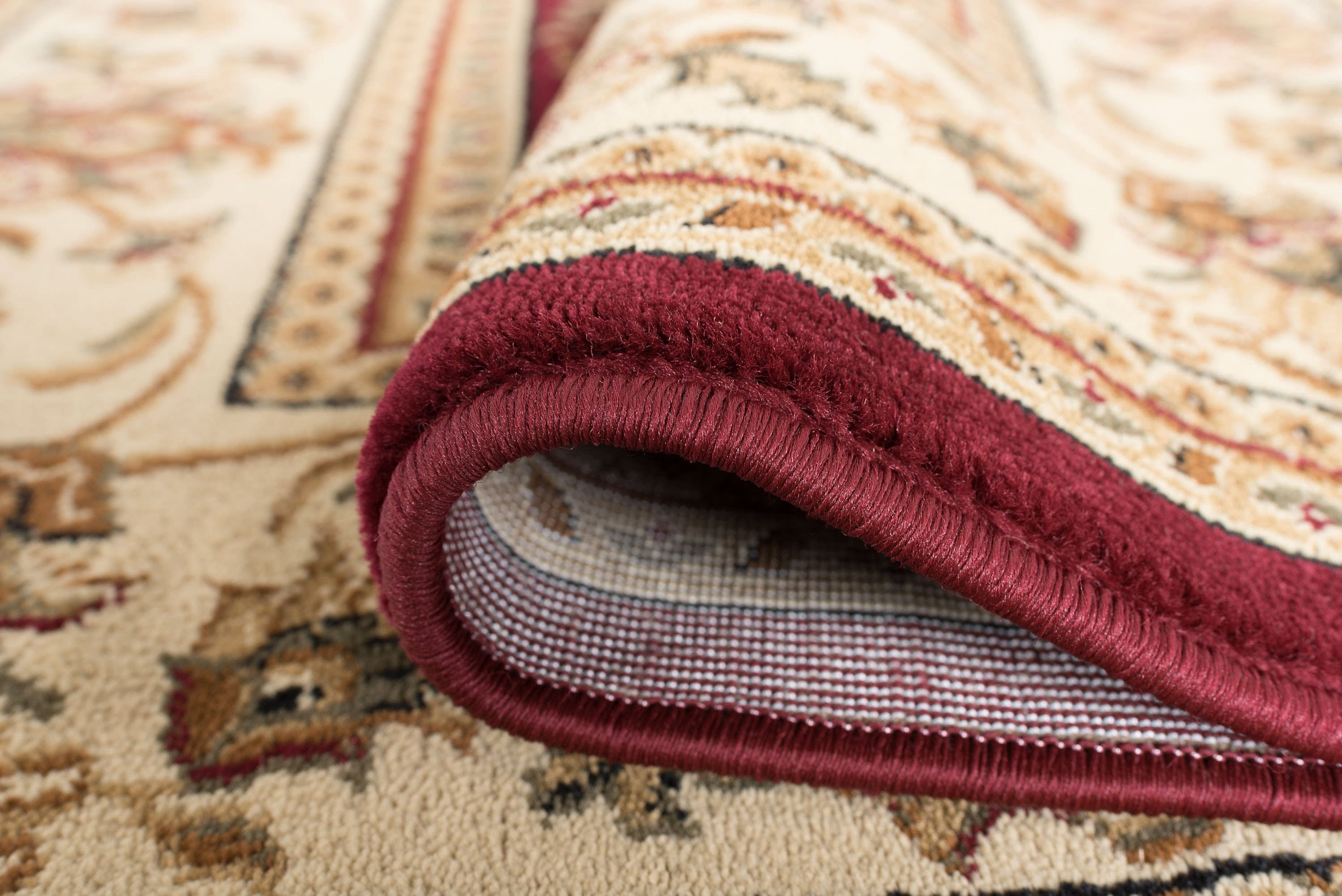 Sensation Transitional 9' x 12' Red and Beige Polypropylene Indoor Area Rug