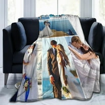 Custom Blanket with Photo Text Personalized Flannel Throw Blanket Customized Picture Blanket for Adult Kid Birthday Christmas Halloween Fathers Mothers Valentines Day Gift 40"X30"