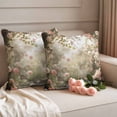 thumbnail image 2 of Spring Rose Pillow Covers 2 Pack Pastoral Romantic Plant Pillowcase Waterproof Outdoor Throw Pillow Cover for Patio Garden Square Cushion 18”x18”, 2 of 9