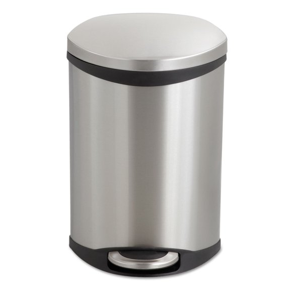 1PC Safco Step-On Medical Receptacle, 3 gal, Steel, Stainless Steel