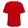 thumbnail image 4 of Baberdicy Button Detail Short Sleeve Tee - Women's Minimalist Solid Color Casual Top, Simple Yet Stylish Crew Neck Basic T-Shirt (Red | M), 4 of 7