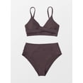 thumbnail image 4 of Women's Bikini Sets Two Piece Swimsuit High Waisted V Neck Twist Front Adjustable Spaghetti Straps Bathing Suit, 4 of 6