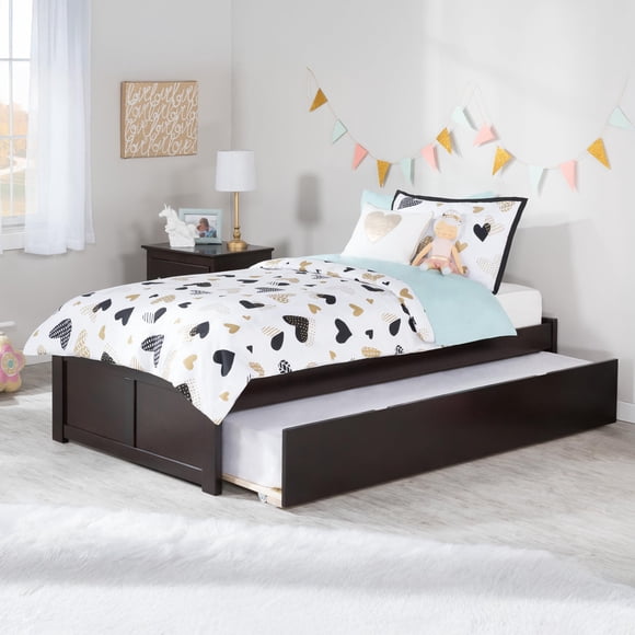 Leo & Lacey Urban Twin Trundle Platform Bed in Espresso