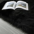 thumbnail image 5 of 5x7 Feet Ultra Soft Faux Fur Sheepskin Area Rug, 3.5-inch Thick Modern Indoor Fluffy Shaggy Rug for Bedroom, Livingroom and Dorm Decorative, High Pile Non-Slip Carpet, Black, 5 of 7