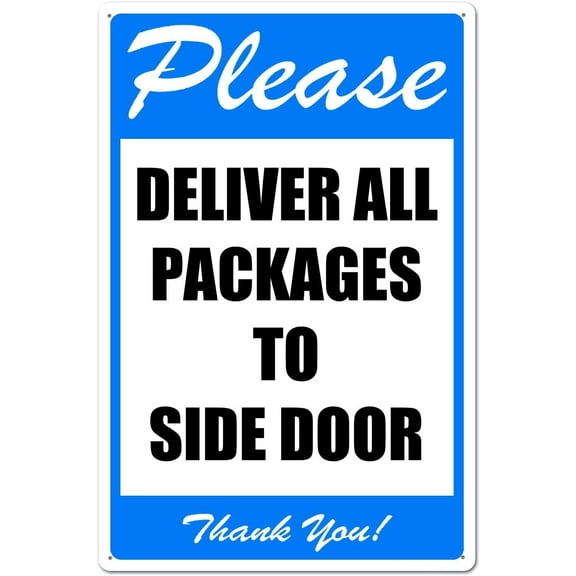 Please Leave All Packages Here Thank You Metal Tin Signs, 8X 12 Inches Package Delivery Poster Plaque