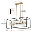 thumbnail image 4 of Industrial 12-Light chandelier, Black and Gold caged Lantern Light Fixture, Rustic Kitchen Island Pendant Lighting, 4 of 7
