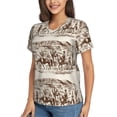 thumbnail image 2 of Vsdgher Western Desert Cowboys2 Women Shirts V Neck Short Sleeve Tops T-Shirt Basic Tees, S to 3XLSmall, 2 of 5