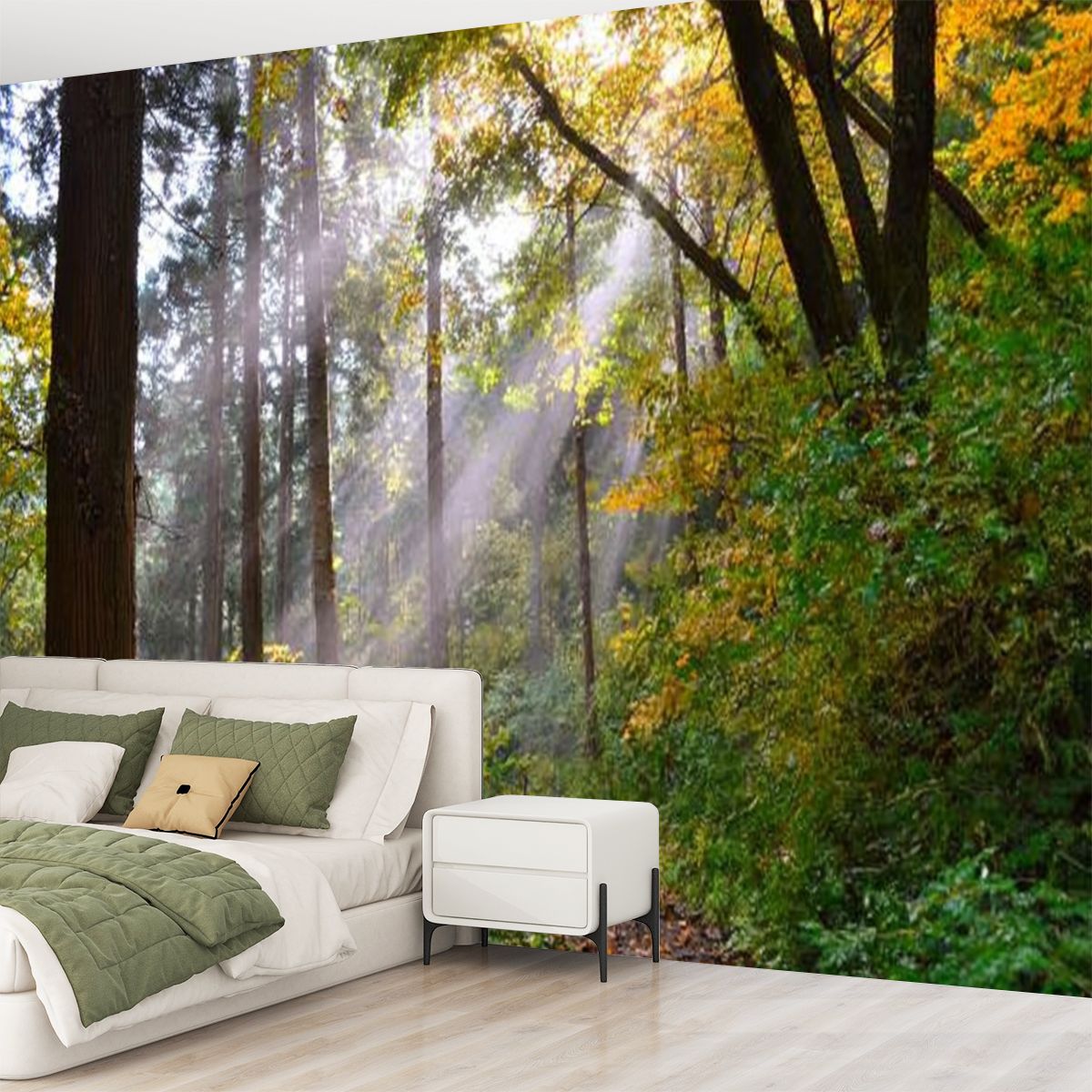 Peel and Stick Wallpaper sun shines lines those forests that used to be dense forests Modern Art Wall Mural Decor Self Adhesive and Removable 69in x 98in