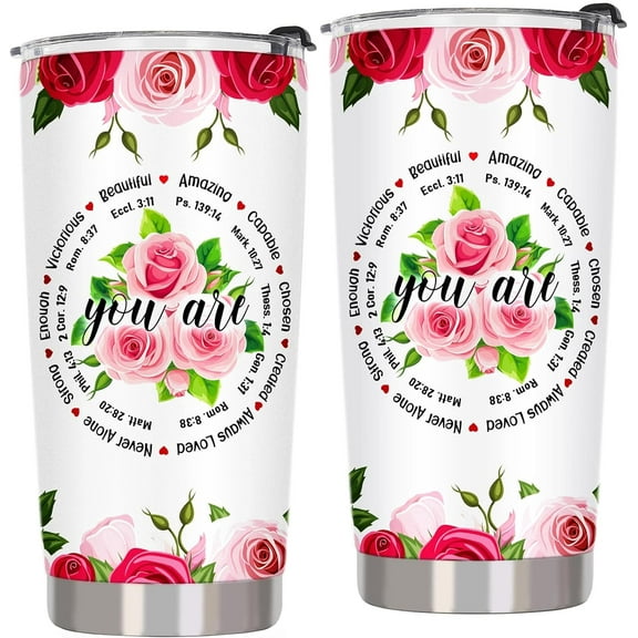 Christian Gifts for Women, Christian Bible Tumbler Cup - Religious Spiritual Bible Self Care Gifts for Women Mom Sister Pastor Friend Coworker, Valentines Day Birthday gifts for Christians, 20 OZ