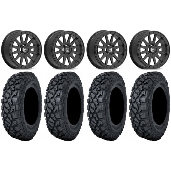 Valor V05 Beadlock 14" Wheels Black 32" Klever X/T Tires Kawasaki Teryx Mule
