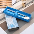 thumbnail image 5 of 2Pcs Stainless Steel Blue and White Porcelain Chopsticks Spoon Tableware Set Travel Camping Flatware Set Fork Spoon Chopsticks with Portable Case, 5 of 8