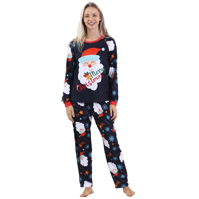 Ensemble de Pyjama Familial Imprimé Style Européen pour Parent-Enfant Combinaison Assortie, Pyjamas pour Famille