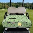 thumbnail image 3 of COEQINE 2-Seater Golf Cart Seat Towel Blanket with Portable Fold Design and Handle, 51.2"x30.3" Universal Fit, Quilted Seat Cover, 4 Pockets, Machine Washable, Skeleton Golf Pattern Green, 3 of 8