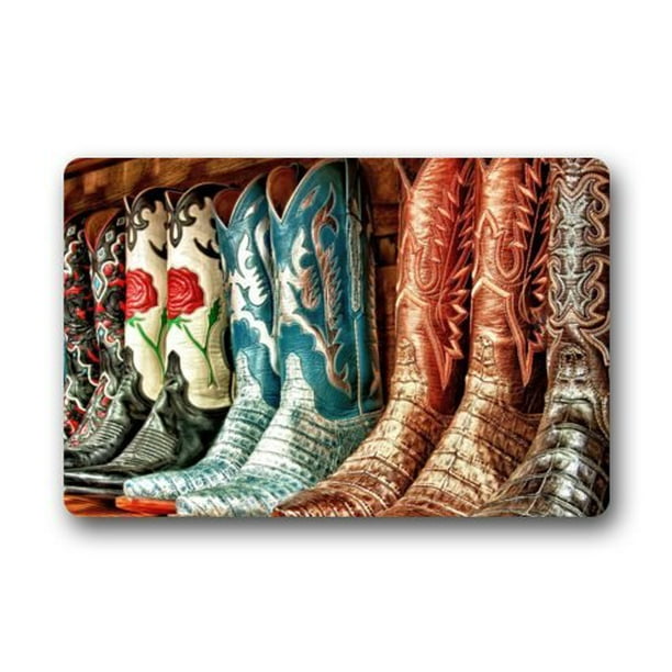 WinHome Colorful Cowboy Boots Doormat Floor Mats Rugs Outdoors/Indoor