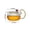 White, variant on Glass Teapot Set | High Borosilicate Glass | Heat Retention | Tea Separation Filter | Thick Durable Office Home Teapot | Elegant Design | 310g | 3.14x3.14x2.55in | 1 Pack