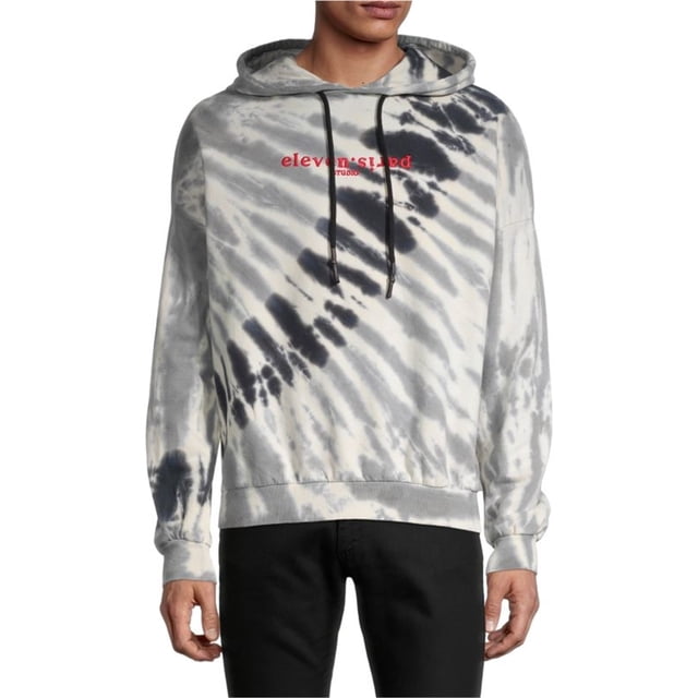 Elevenparis Hombre Tie Dye Sudadera con Capucha Avena S