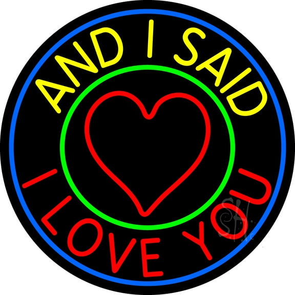 And I Said I Love You LED Neon Sign 26 x 26 - inches, Black Square Cut Acrylic Backing, with Dimmer - Bright and Premium built indoor LED Neon Sign for Defence Force.