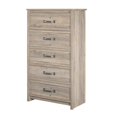 thumbnail image 1 of Ameriwood Home Basinger Commode 5 Tiroirs en Chêne Gris, 1 of 11