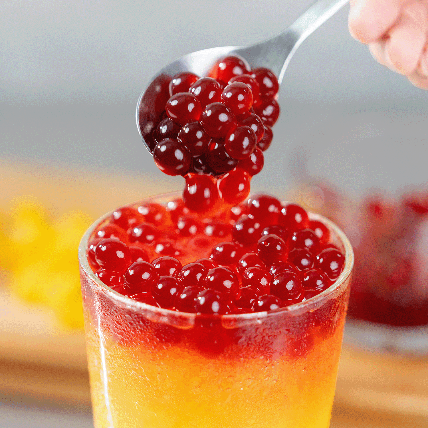 Tea Zone Dragon Fruit POPPING PEARLS™, for Beverage, Sweet snacks, Boba Milk Tea, Ready to Serve (7 lbs)