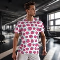 thumbnail image 3 of Wukai Hand Drawn Strawberry Print Men's Short-Sleeved Mesh T-Shirt,Quick-Dry Short Sleeve Workout T-Shirt-X-Small, 3 of 8