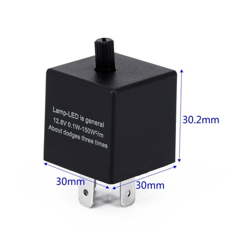 12V 3-Pin LED Adjustable Electronic Flasher Relay for Turn Signal Light
