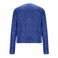 thumbnail image 4 of Vestes pour Femmes, Veste Décontractée Unie à Paillettes Ouverte devant, Courte, Col Rond, Manches Longues, Blazer pour Femmes, 4 of 6