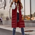 thumbnail image 6 of Enjoytime Jackets for Women Solid Color Sleeveless Hooded Vests Fall Winter Warm Zipper Long Coats Fashion Casual Plus Size Clothes, 6 of 8