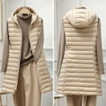thumbnail image 6 of Black and Friday Clothing Sales Idoravan Women's Quilted Puffer Coat,Fashion Women Winter Warm Hooded Wadded Jacket Style Lightweight Down Coat Jacket Khaki M, 6 of 7
