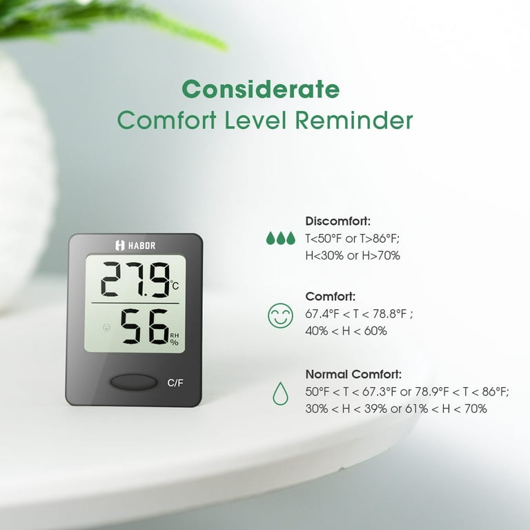 Temperature Humidity Monitor 2-Pack, Indoor Room Thermometer Hygrometer  with
