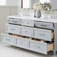 thumbnail image 2 of ARIEL Monroe 73 Inch Double Rectangle Sink Bathroom Vanity With Pure White Quartz Countertop 1.5 Inch Edge In Grey, 2 of 8