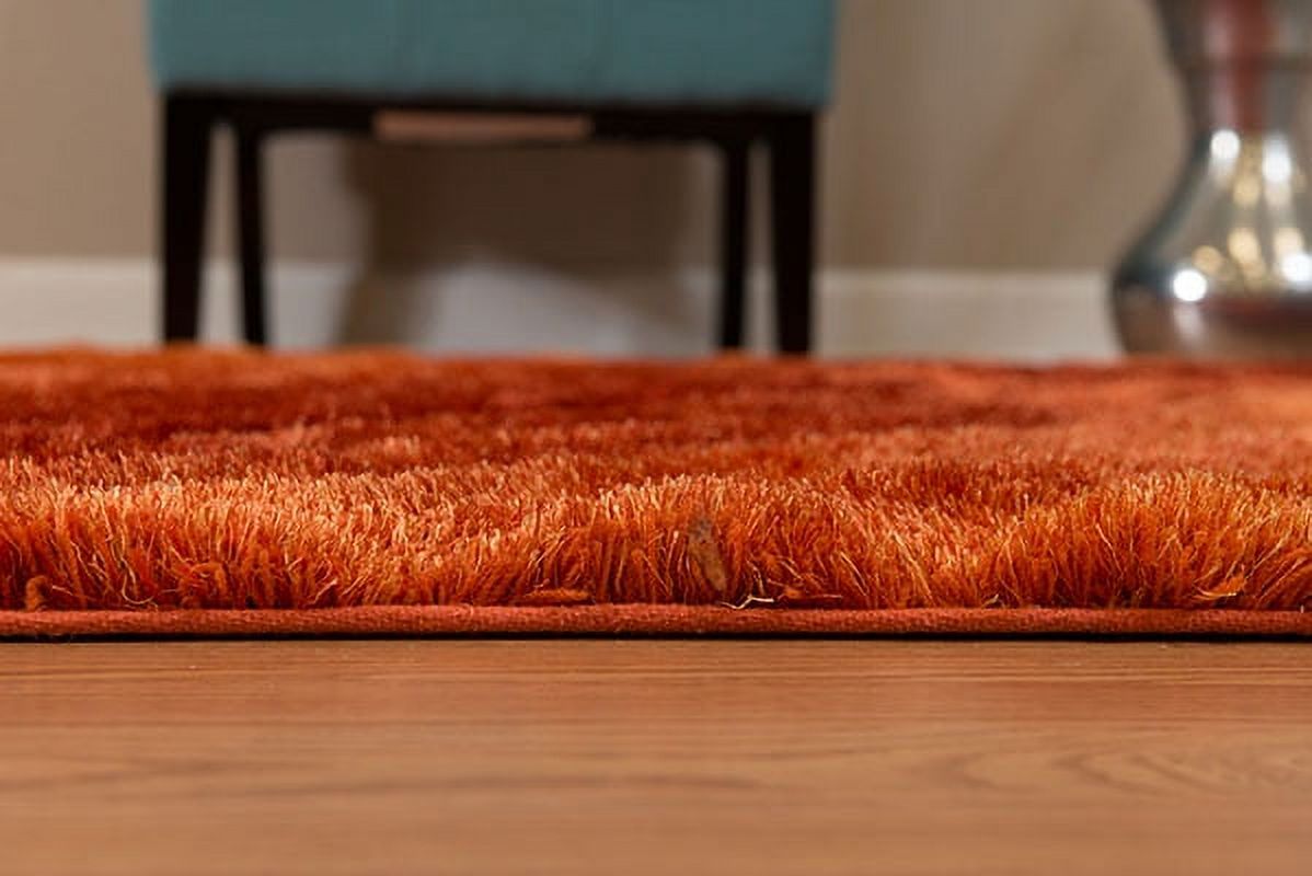 United Weavers Veria Bog Shag Abstract Area Rug, Burnt Orange, 5'3" X 7'2"