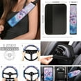 thumbnail image 4 of Jeiento Dolphin Car Seat Cover Full Sets, 17 Piece, Includes Car Seat Cover, Car Floor Mats, Flower Steering Wheel Cover Car Armrest Pad Cover Seat Belt Pads Cup Coasters Keychain, 4 of 8
