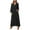N01-Black, variant on Womens Dresses V Neck Long Sleeve Maxi Dress Empire Waist Flowy Long Dress Solid Color Vintage Casual Sundress With Pockets Versatile Tights