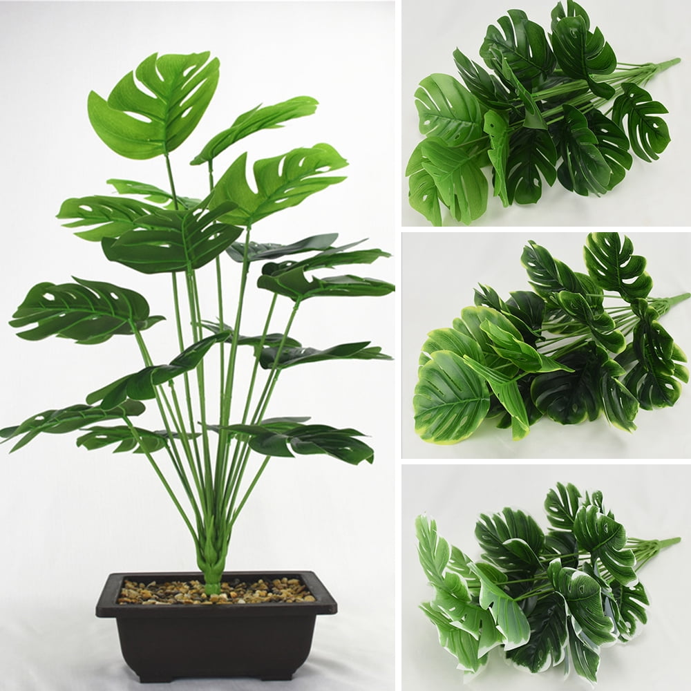 Heflashor Artificial Plants Leaves Faux Fake Tropical Large Tree Leaves