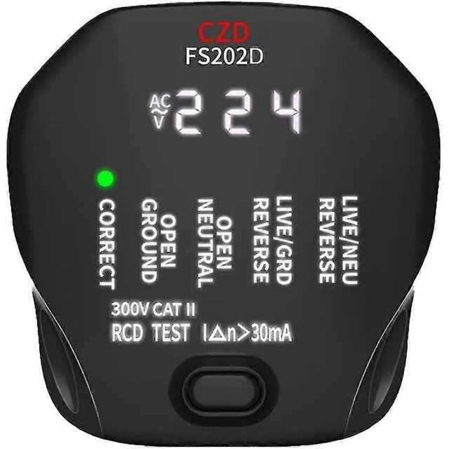 Plug Digital Socket Tester Fs202d Portable Rcd Leakage Protection Power Tensioner Power-tester-socketter