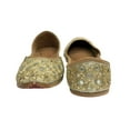 thumbnail image 2 of Women Cream Gold Designer Juti Punjabi Jutti Ethnic Mojari Handmade Sandals US 10/ EURO 42, 2 of 5