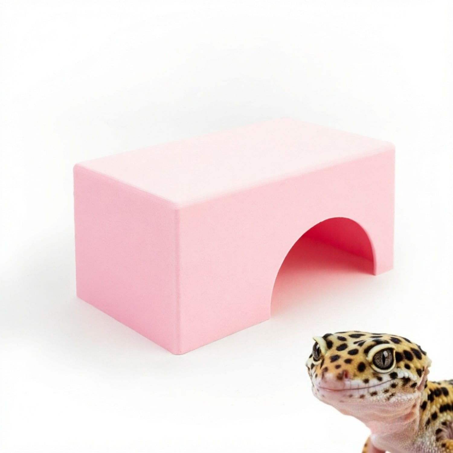 Reptile Hide Pink Box Leopard Gecko Bearded Dragon for Tank Accessories
