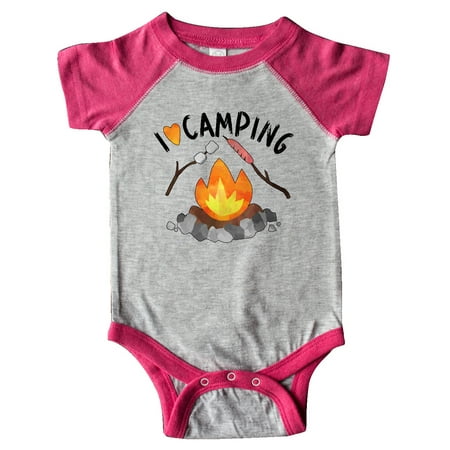 

Inktastic I Love Camping- Campfire Hot Dog Marshmallows Gift Baby Boy or Baby Girl Bodysuit