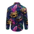thumbnail image 5 of Miqool Mens Mardi Gras Shirt Long Sleeve Button Loose Tuesday Shirt, 5 of 5